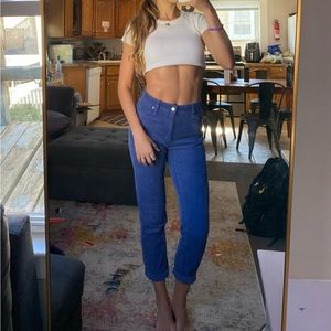 Urban Outfitters High Waisted Blue Corduroy Pants